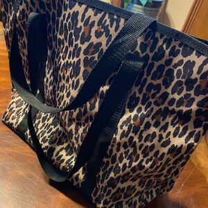 Leopard Print Duffel Bag with Black Accents
